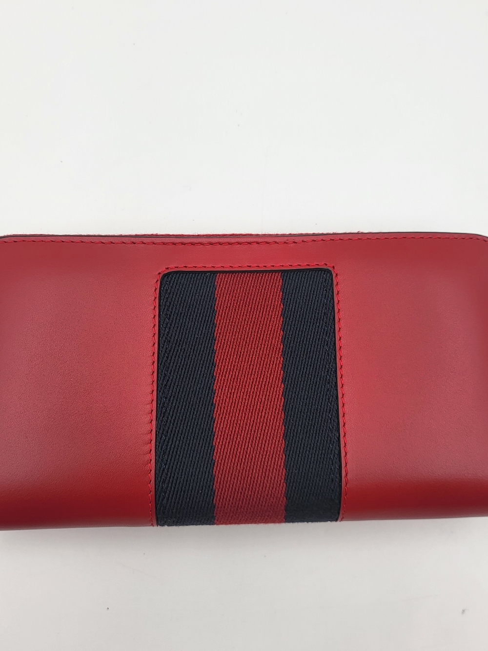 GUCCI Calfskin Sylvie Zip Around Long Wallet Hibiscus Red 476083. Authentic.. - Picture 3 of 16